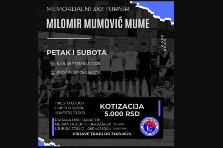 Foto: KK Beočin, avgust 2025 – Memorijalni 3x3 turnir Milomir Mumović Mume