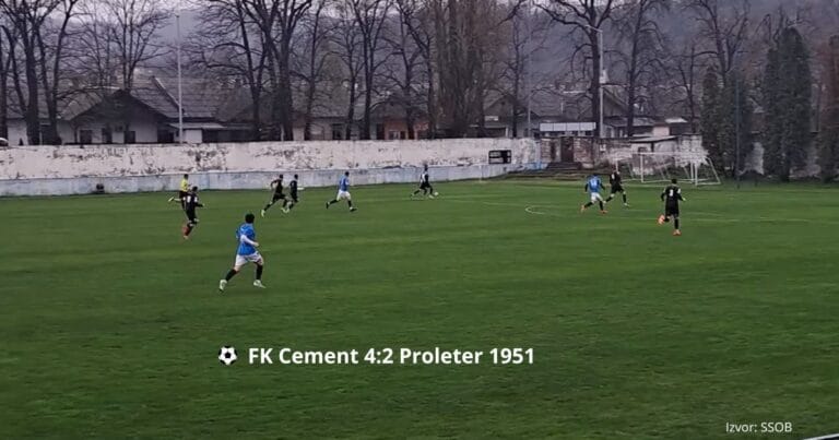 FK Cement Beočin utakmica protiv Proletera 1951 gol akcija