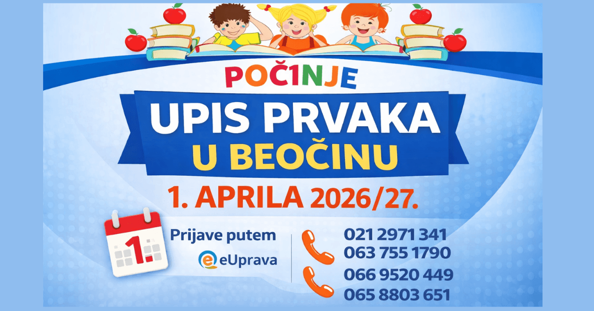 Upis u prvi razred Beočin 2026 obaveštenje škole