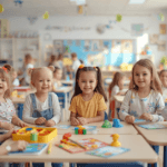 Deca u vrtiću tokom igre u Beočinu – upis 2026/2027, AI ilustracija