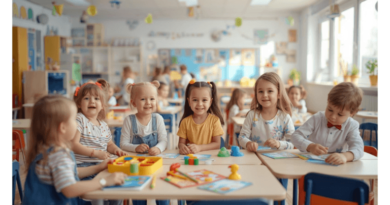 Deca u vrtiću tokom igre u Beočinu – upis 2026/2027, AI ilustracija