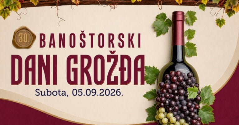Jubilarni 30. Banoštorski dani grožđa – program za 5. septembar 2026.