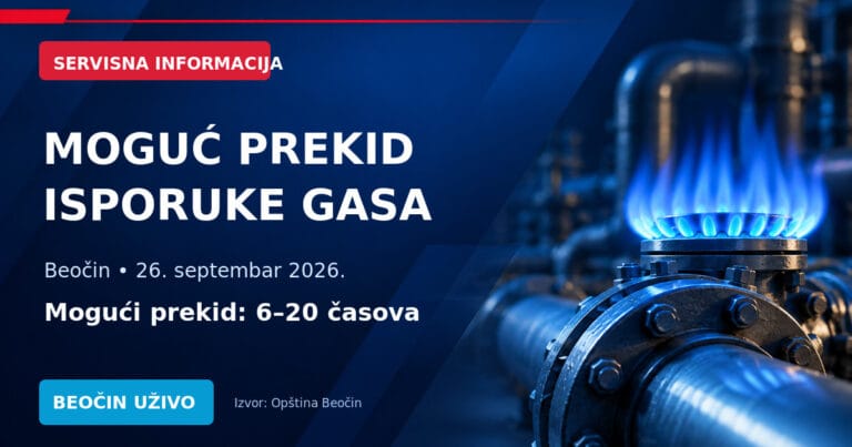 Moguć prekid isporuke gasa u Beočinu 26. septembra – ilustracija Beočin Uživo
