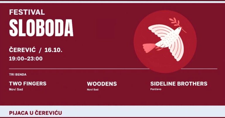 Festival Sloboda u Čereviću 16. oktobra 2026. – originalni plakat Omladine Čerevića
